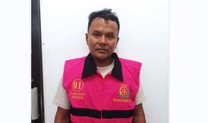 Ahams Rasyid Hasibuan, Direktur CV Zamrud ditersangkakan Kejaksaan Negeri (Kejari) Asahan dalam perkara tindak pidana korupsi penyelewengan anggaran kredit disalah satu bank plat merah, (Foto: tribun-medan.com)