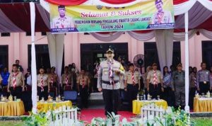 Kapolres Langkat AKBP David Triyo Prasojo membuka perkemahan Penggalang Gerakan Pramuka Kwartir Cabang di Kwarcab Langkat.