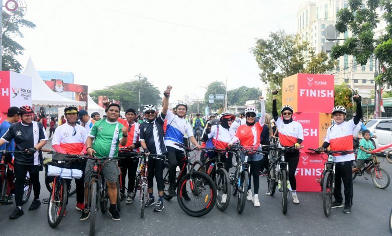 PB PON XXI Wilayah Sumatera Utara (Sumut) menggandeng DPRD Sumut menggelar Funbike untuk menyosialisasikan PON XXI Aceh-Sumut 2024.