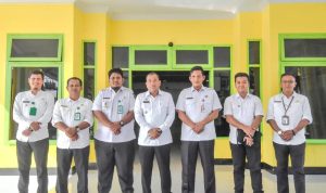 Pj Wali Kota Padangsidimpuan Timur Tumanggor foto bersama dengan Kepala BNNK Tapsel usai Audiensi, Rabu (3/7-24). Foto : BP/Ist