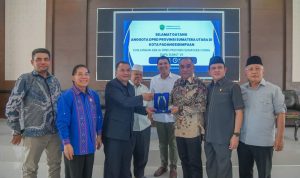 Anggota DPRD Sumut Dapil VII Tabagsel diterima Pj Wali Kota Sidimpuan H Timur Tumanggor saat Kunker di Kota Padangsidimpuan, Selasa (16/7-24). Foto : BP/Ist 