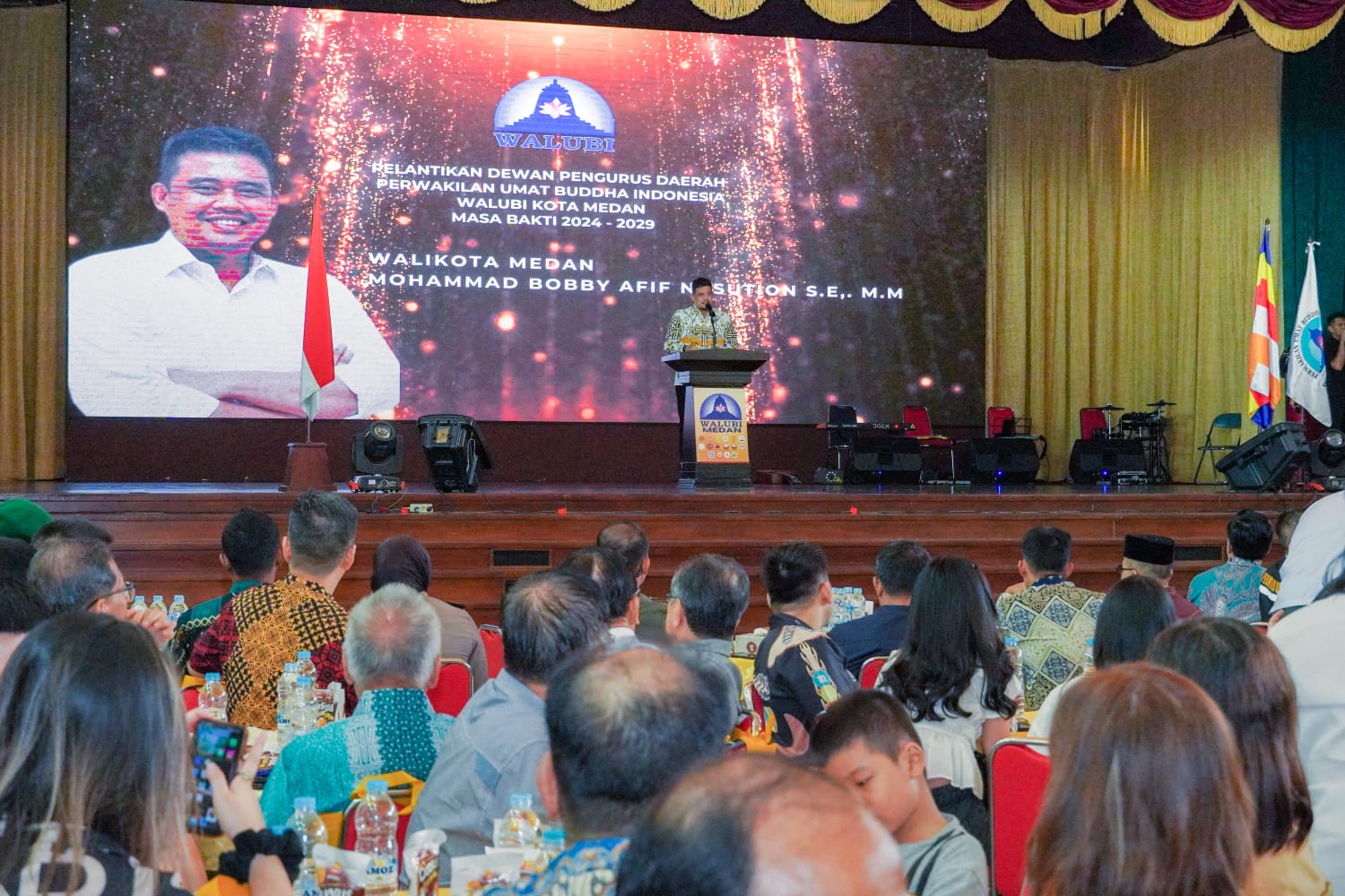 Pelantikan pengurus DPD Walubi masa bakti 2024-2029 di Jalan Kol Yos Sudarso Medan. BP/erwan