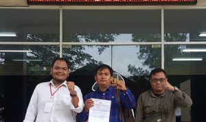 Lutfi dan tim LBH Medan usai membuat laporan ke Mapolda Sumut.(Istimewa).