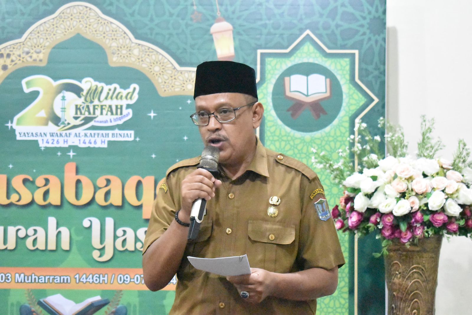 Asisten lll Pemko Binjai apresiasi musabaqah Yasin diselenggarakan yayasan Al-Kaffah Kota Binjai. 