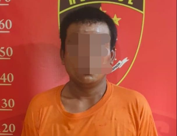 Pelaku yang diamankan petugas kepolisian.(Istimewa)