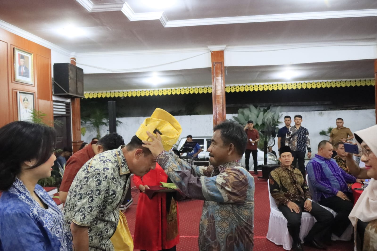 Wali Kota Binjai dalam acara temu sambut di pendopo Umar Baki. 