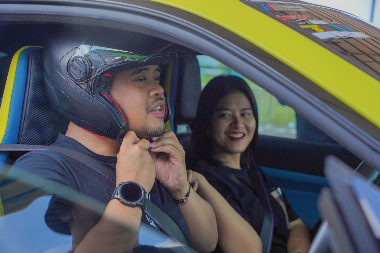 Wali Kota Medan Bobby Nasution jajal Lintasan RDO Drage Race Cars&Bike. BP/ist
