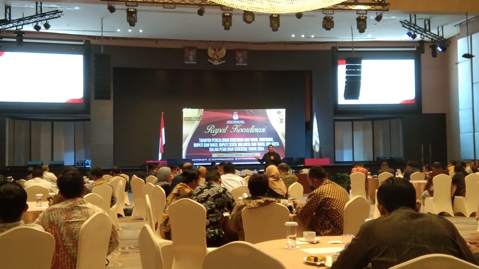 KPU Sumut melakukan sosialisasi tahapan Pilkada.(Istimewa)
