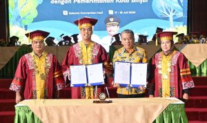 Mewakili Wali Kota,Sekdo Binjai menandatangani MoU dengan Universitas Pembangunan Panca Budi (UNPAB) di Medan. 