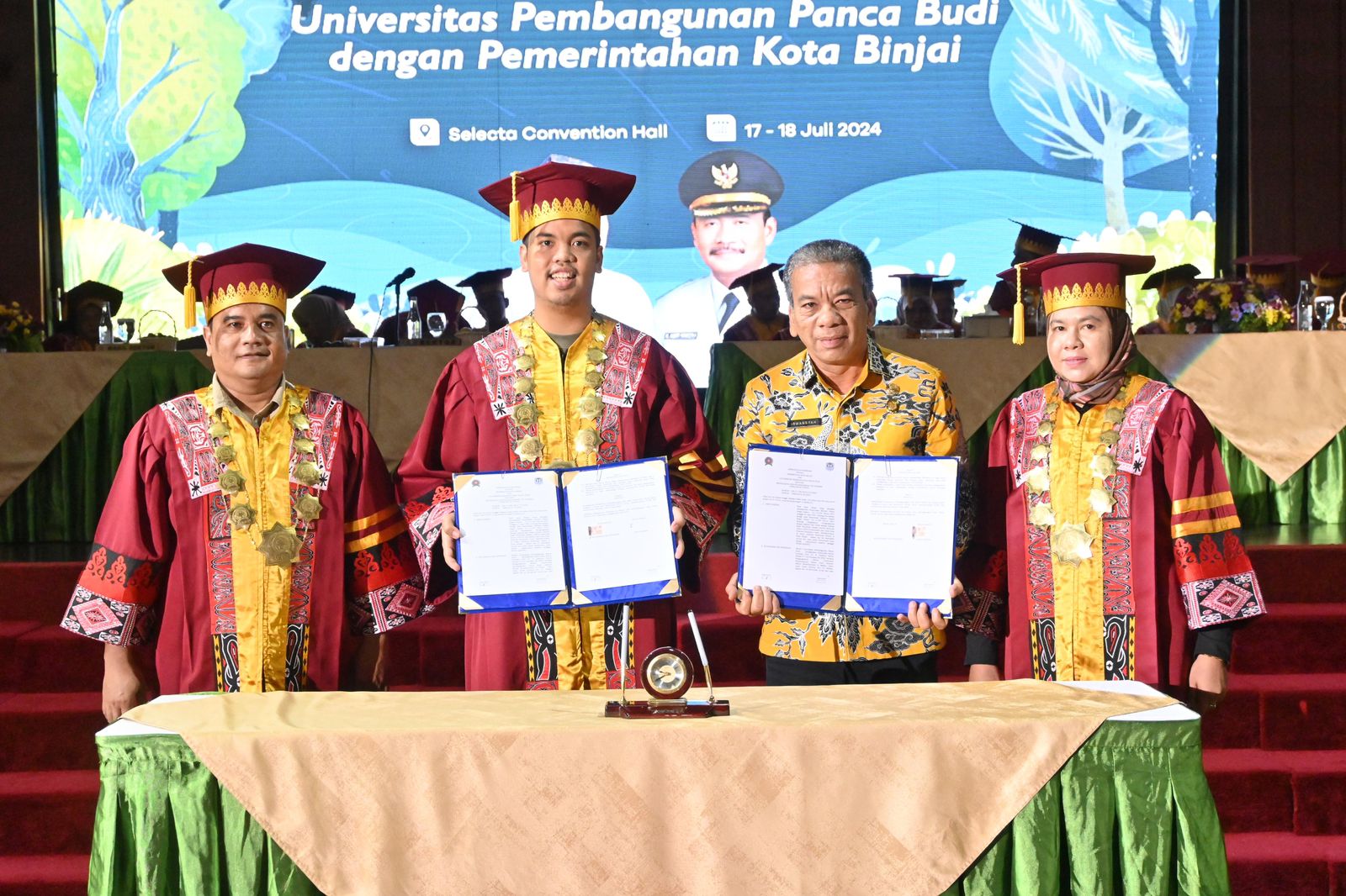 Mewakili Wali Kota,Sekdo Binjai menandatangani MoU dengan Universitas Pembangunan Panca Budi (UNPAB) di Medan. 
