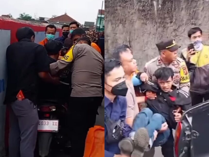 Screenshot video driver ojol di Tasikmalaya yang dikira meninggal dunia.