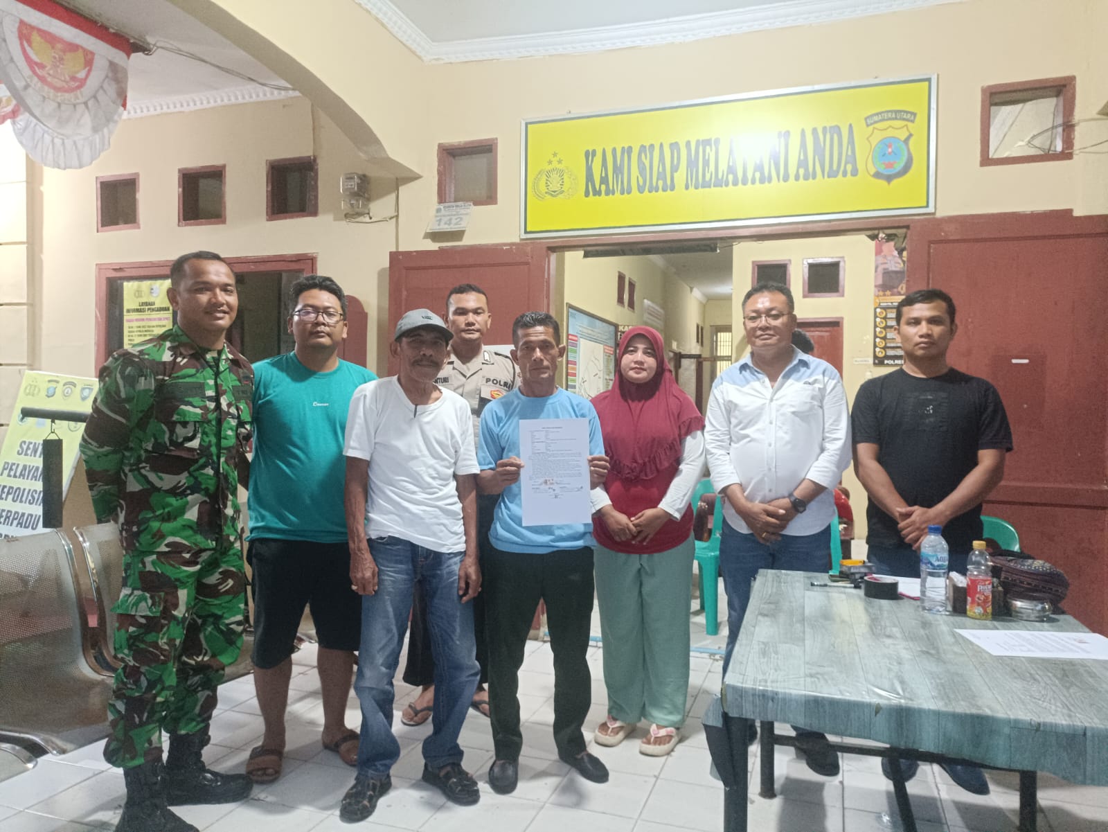 pelaku dan korban ketika di mediasi.(Istimewa).