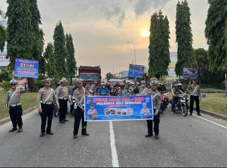 Satlantas Polresta Deli Serdang melakukan kegiatan operasi Patuh Toba 2024.(Istimewa)
