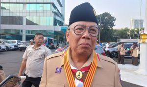 Wali Kota Tangerang Selatan, Benyamin Davnie usai menghadiri Apel Peringatan Hari Pramuka Ke-62 Tingkat Kota Tangerang Selatan di Lapangan Cilenggang, Serpong, Rabu (6/9/2023).