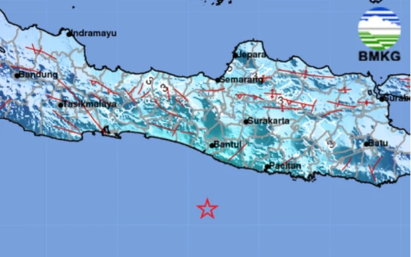 Gempa Bumi Tektonik Magnitudo M5,5 Guncang Samudra Hindia Selatan Gunungkidul