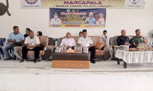 Pj. Bupati Langkat H. M.Faisal Hasrimy,AP.MAP di Wakili Asusten Ekbang H.Sukhyar Mulyamin, S.Sos. M.si membuka penyelenggaraan Kejurkab Pencak Silat di Aula Syamsul Arifin Gerakan Pramuka Kwarcab Langkat. Foto: Sangkot Sihotang.