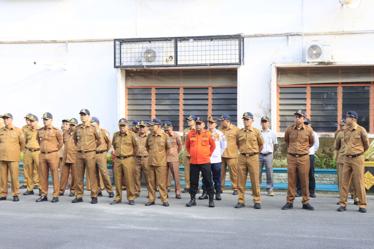 Seluruh OPD Kota Binjai ikuti secara tertib dalam kegiatan Apel Gabungan.