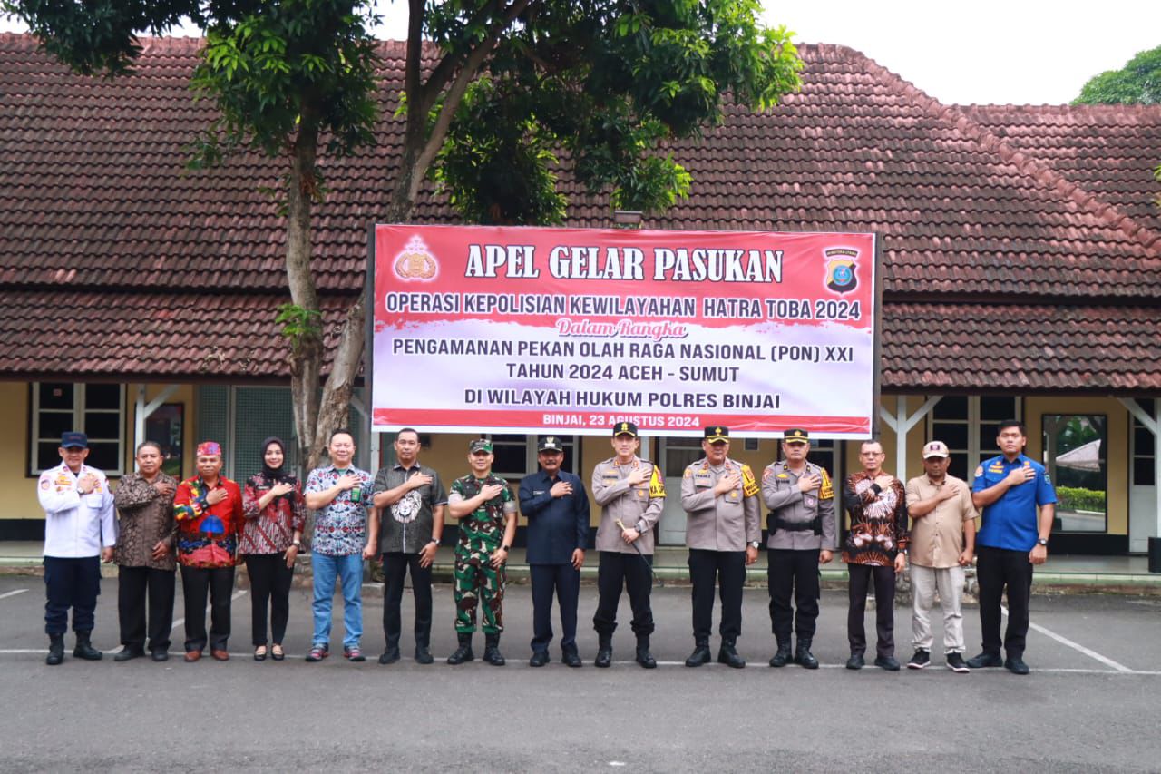 Wali Kota Binjai hadiri Apel gabungan Operasi Hatra Toba 2024.