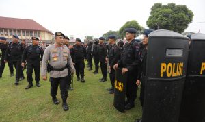 Kapolda Sumut mengecek kesiapan anggota menjelaskan PON.(Istimewa)