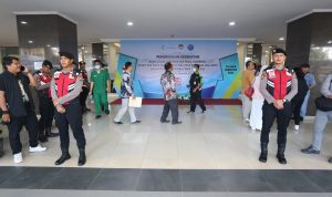 Petugas kepolisian melakukan pengamanan tahapan tes kesehatan Bakal Calon Gubernur dan Wakil Gubernur Sumut.(Istimewa).