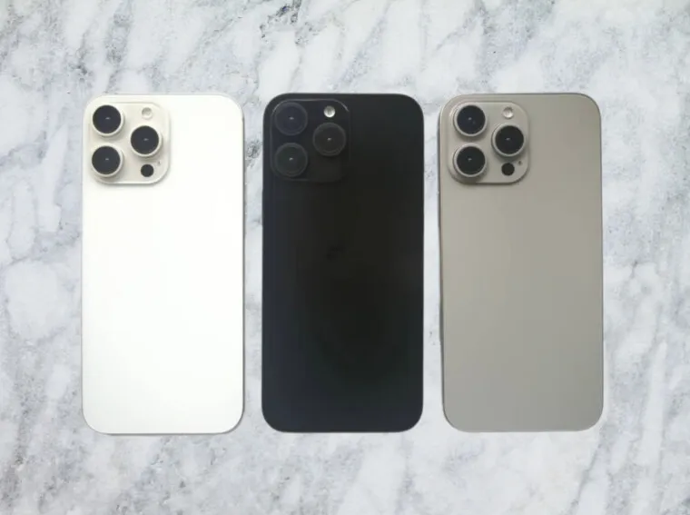 iPhone 16 Plus, iPhone 15 Pro, Natural Titanium, Rose Titanium, Space Black