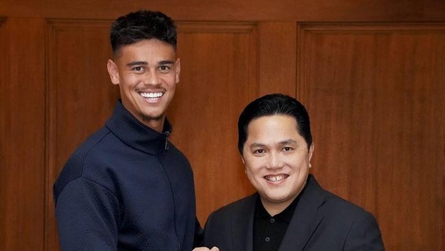 Erick Thohir Bertemu Mees Hilgers dan Eliano Reijnders - Erick Thohir bersama Mees Hilgers dan Eliano Reijnders setelah makan malam di Jakarta.