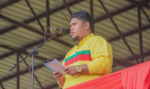 Plt Sekdako M Ary Junaidi Lubis mewakili Pj Wali Kota Padangsidimpuan menjadi pembins upacara Haornas ke-41 tahun 2024 di Stadion HM Nurdin, Rabu (25/9-24). Foto : BP/Ist
