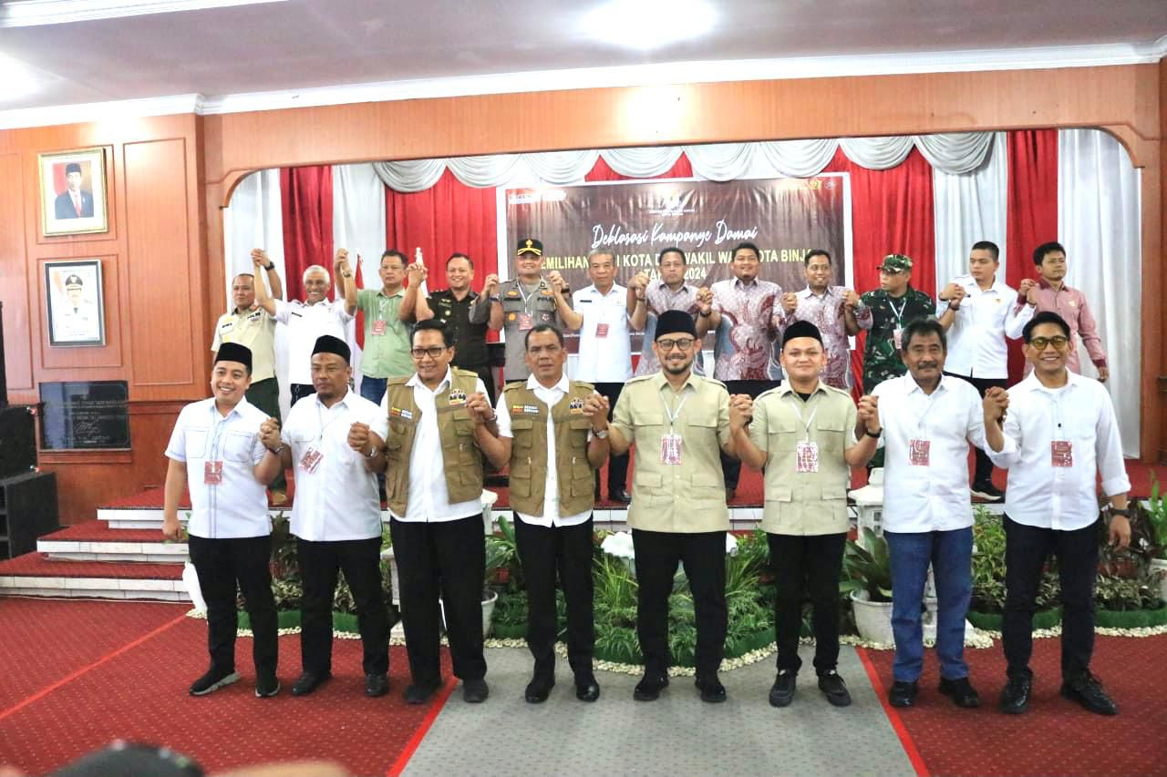 4 kandidat calon Wali Kota dan calon wakil Wali Kota Binjai Deklarasi kampanye Damai.