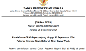 Pendaftaran CPNS Berakhir 10 September 2024, Persiapkan Diri untuk Seleksi SKD dan TKB