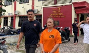 Tampang Dr Tiromsi Sitanggang, pelaku pembunuhan terhadap suaminya sendiri di di Jalan Gaperta, Kecamatan Medan Helvetia, pada 22 Maret 2024 silam, Selasa (17/9/2024).
