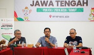 Suasana kunjungan Pj Gubernur Jateng ke posko atlet
