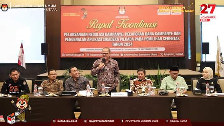 Komisioner KPU Sumut dalam kehidupan rakor.(Istimewa).