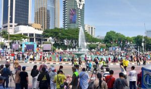 Area simpang Patung Kuda dipadati masyarakat, BP/ANTR.