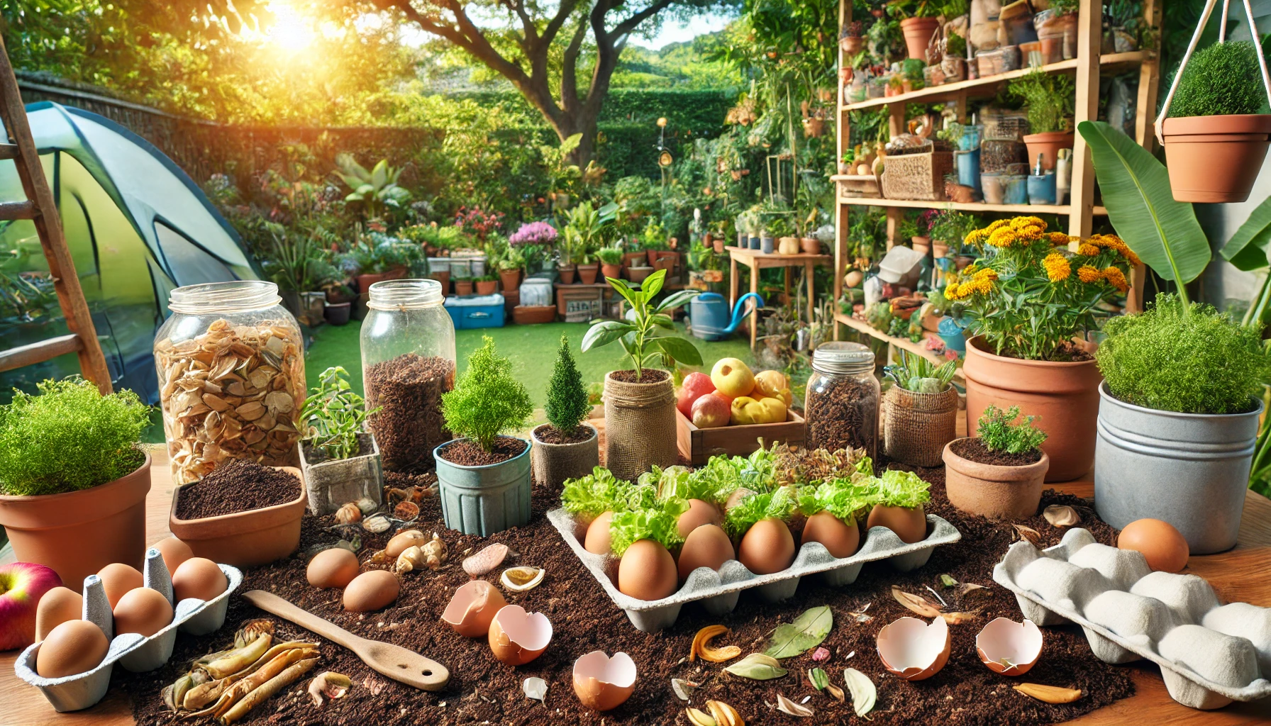 Kebun ramah lingkungan memanfaatkan limbah rumah tangga sebagai pot dan kompos alami, BatakPos.com