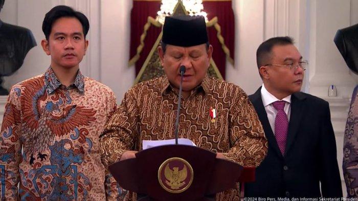 109 Nama Menteri dan Wamen Kabinet Merah Putih Prabpwo-Gibran