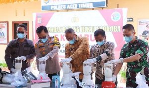 Polres Aceh Timur memusnahkan barang bukti jenis sabu, BP/TRBN