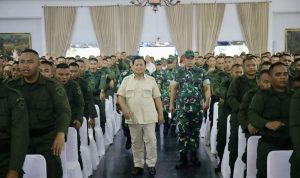 Prabowo saat melakukan kunjungi Akmil beri pengarahan kebangsaan kepada siswa (2/5/2024), BP/ANTR.