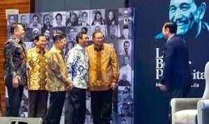 Menteri Koordinator Bidang Kemaritiman dan Investasi, Luhut Binsar Pandjaitan, di acara peluncuran buku Menteri Perhubungan, Budi Karya Sumadi, yang berjudul "BKS dari Underdog Jadi Menteri" (8/10/2024), BP/TJ
