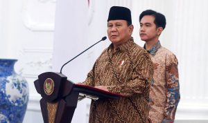 Presiden Prabowo mengumumkan 53 menteri dan 56 wakil menteri kabinet merah putih dengan didampingin Wakil Presiden Gibran Rakabuming, BP/ANTR.