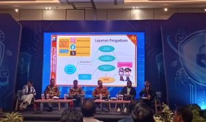 Perwakilan Bank Indonesia Sumut, OJK, Kominfo RI dan Polda Sumut dalam kegiatan talkshow.(Istimewa).