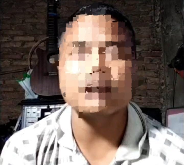 pria berinisial RS yang diamankan kepolisian diduga menista agama.(Istimewa).