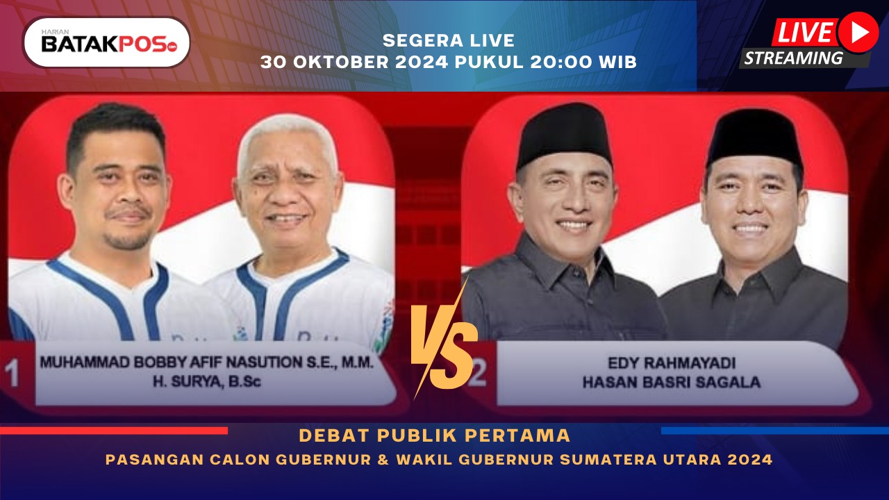 Debat Terbuka Perdana Paslon di Pilgub Sumut 2024: Jadwal, Tema dan Link Live Streaming