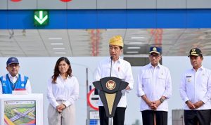 Jokowi meresmikan tol seksi 2 Sumatera Indrapura-Kisaran, (16/10/2024), BP/DTK