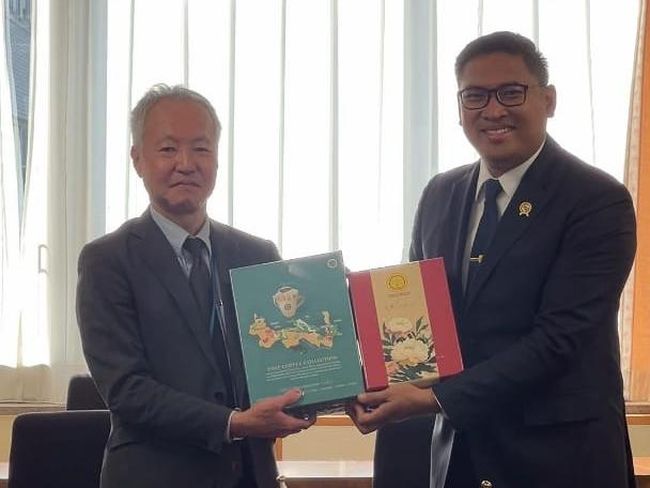 Wakil Menteri Pertanian (Wamentan), Sudaryono melakukan pertemuan dengan Wakil Menteri Pertanian, Kehutanan, dan Perikanan Jepang, Yoichi Watanabe di Tokyo, BP/DTK.