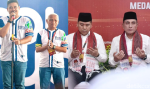 Paslon Pilgub Sumut 2024, Bobby Nasution-Surya dan Edy Rahmayadi-Hasan Basri, BP/DTK.