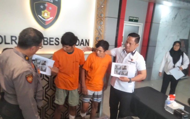 dua pelaku Curanmor berinisial AND (20) dan AS (21), warga Desa Tembung, Kecamatan Percut Sei Tuan, ditangkap oleh pihak kepolisian.