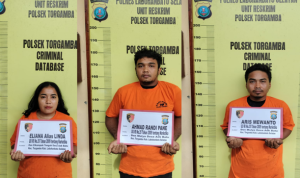 tersangka yang diamankan petugas kepolisian.(Istimewa).