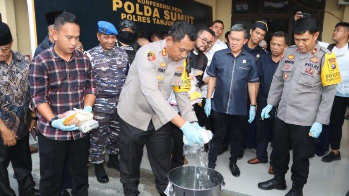 Polres Tanjungbalai Musnahkan Narkotika Jenis Sabu, Kokain, dan Ekstasi