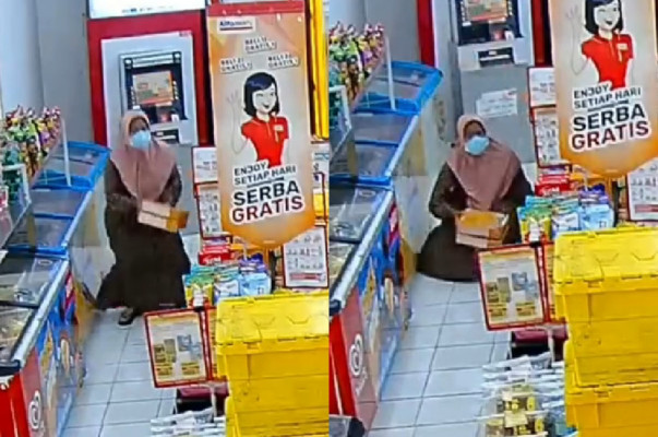 - Viral, Ibu Mencuri Susu di Minimarket Terekam CCTV