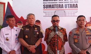 Teks foto : Ahmad Sahroni Wakil Ketua Komisi 3 DPR RI bersama dengan Kapolda Sumut, Kajati Sumut dan Kepala BNNP Sumut.(Istimewa).